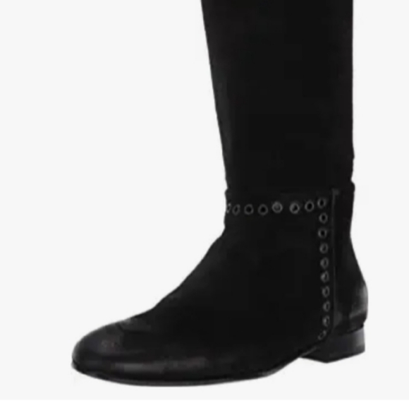 New Pedro Garcia Gavina Suede Grommet Boots Riding Distressed Suede Leather - Picture 2 of 12